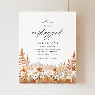 Terracotta Wildflower Mountain unplugged sign