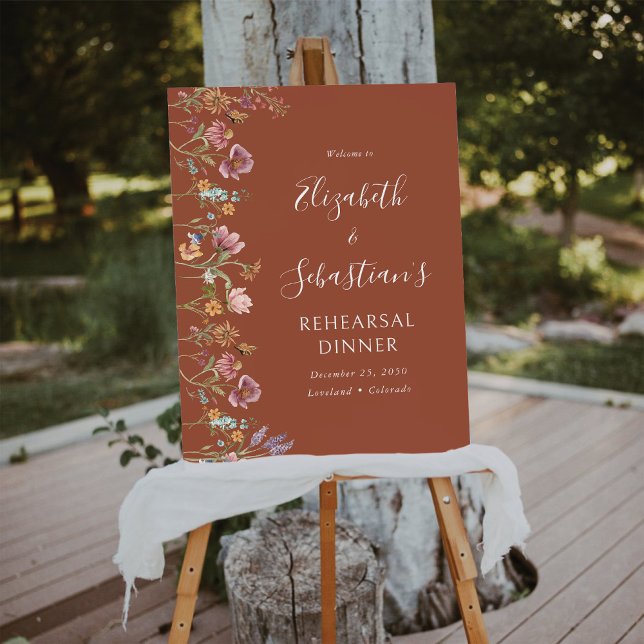 Terracotta Wildflower Rehearsal Dinner Foam Boards (Creator Uploaded)