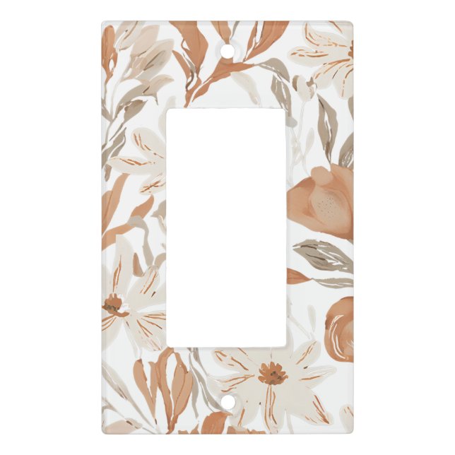 Terracotta Wildflower Rustic Boho Accent Light Switch Cover (Front)