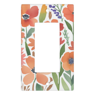 Terracotta Wildflower Rustic Boho Accent Light Switch Cover