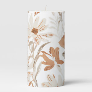 Terracotta Wildflower Rustic Boho  Pillar Candle