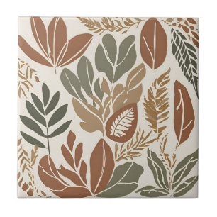 Terracotta Wildflower Rustic Boho Spring Decor Ceramic Tile