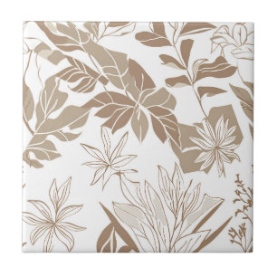 Terracotta Wildflower Rustic Boho Spring Decor Ceramic Tile