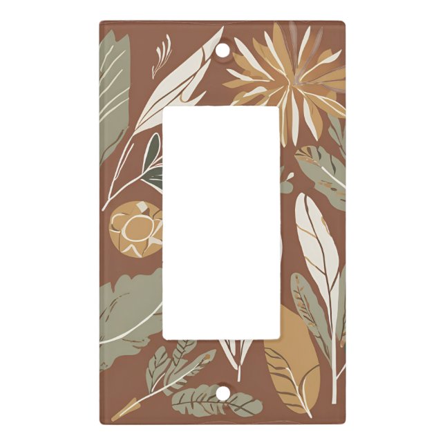 Terracotta Wildflower Rustic Boho Spring Style Light Switch Cover (Front)