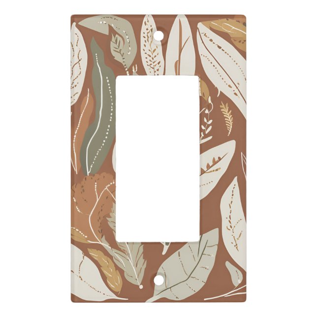 Terracotta Wildflower Rustic Boho Spring Style Light Switch Cover (Front)