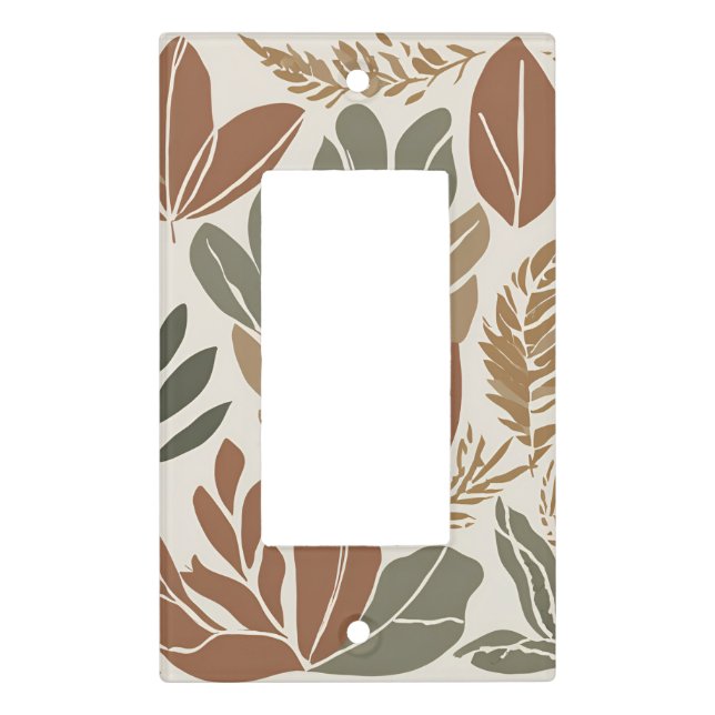 Terracotta Wildflower Rustic Boho Spring Style Light Switch Cover (Front)