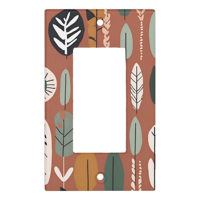 Terracotta Wildflower Rustic Boho Spring Style Light Switch Cover (Front)