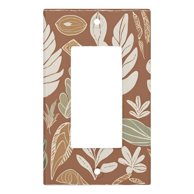 Terracotta Wildflower Rustic Boho Spring Style Light Switch Cover (Front)