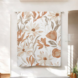 Terracotta Wildflower Rustic Boho Window Decor Blackout Curtains