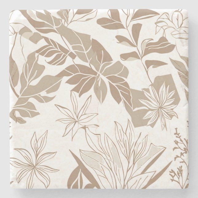 Terracotta Wildflower Rustic Spring Home Decor Stone Coaster (Front)