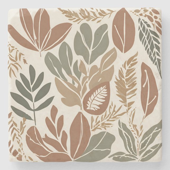 Terracotta Wildflower Rustic Spring Home Decor Stone Coaster (Front)