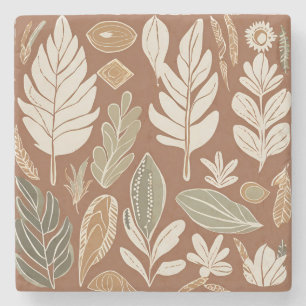 Terracotta Wildflower Rustic Spring Home Decor Stone Coaster