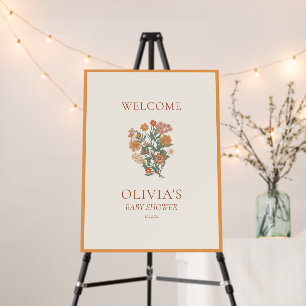 Terracotta Wildflower Sage Baby Shower Welcome Foam Board