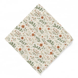 Terracotta Wildflower & Sage Green Eucalyptus Bandana