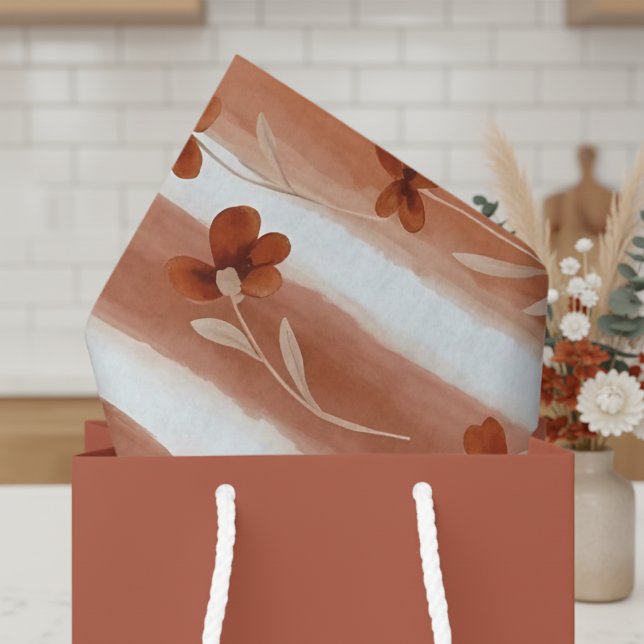 Terracotta Wildflower Stripe Tissue Paper (Creator Uploaded)