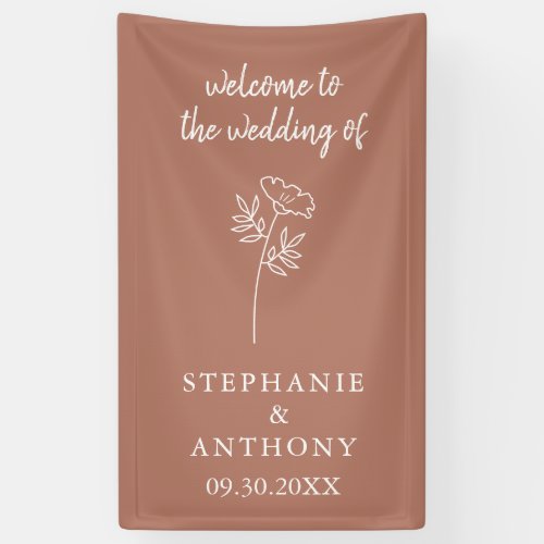 Terracotta Wildflower Wedding  Banner