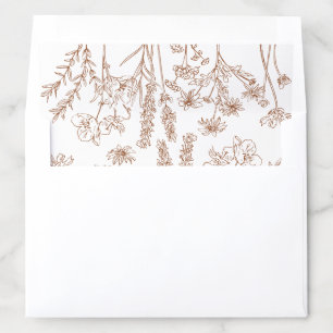 Terracotta Wildflower Wedding Invitation Envelope Liner