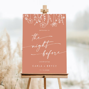 Terracotta Wildflower Welcome The Night Before  Foam Board