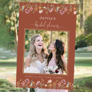 Terracotta Wildflowers Bridal Shower Photo Prop  Foam Board