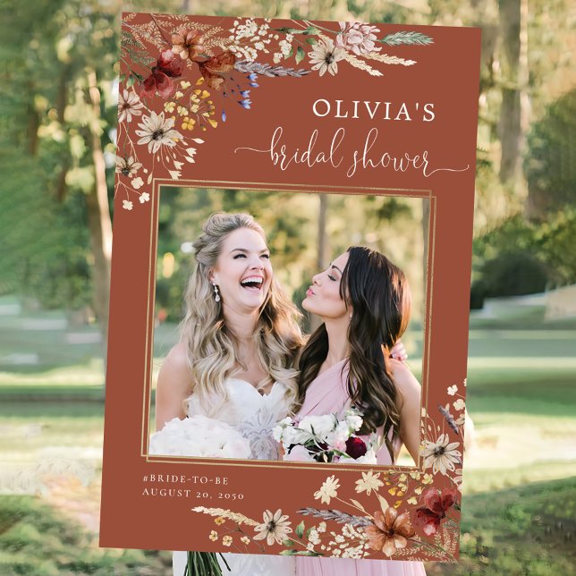 Terracotta Wildflowers Bridal Shower Photo Prop Foam Board (Creator Uploaded)
