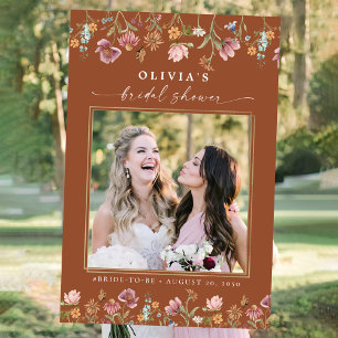Terracotta Wildflowers Bridal Shower Photo Prop Foam Board