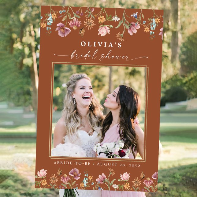 Terracotta Wildflowers Bridal Shower Photo Prop Foam Board (Creator Uploaded)
