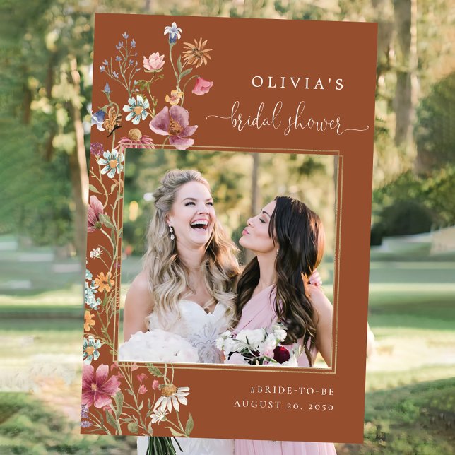 Terracotta Wildflowers Bridal Shower Photo Prop  Foam Board (Creator Uploaded)