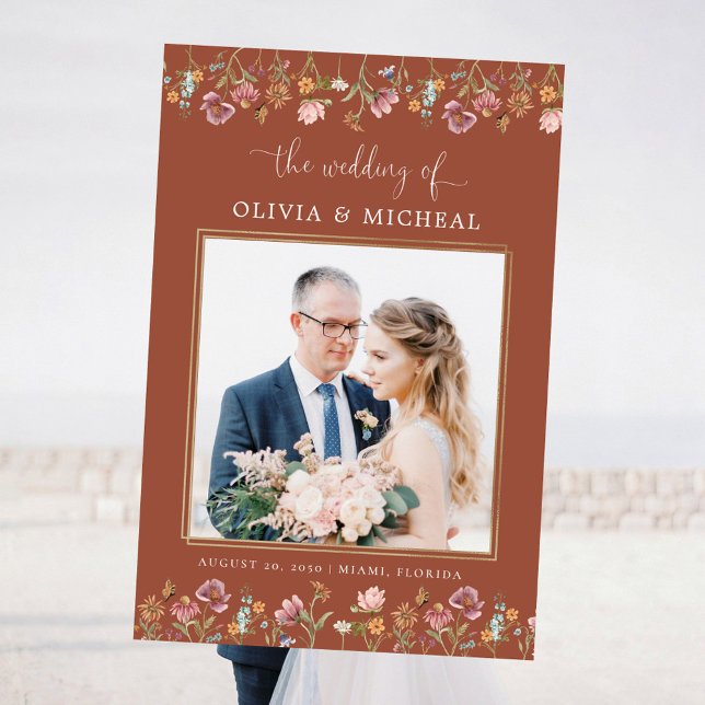 Terracotta Wildflowers Wedding Ceremony Photo Prop Foam Board (Creator Uploaded)