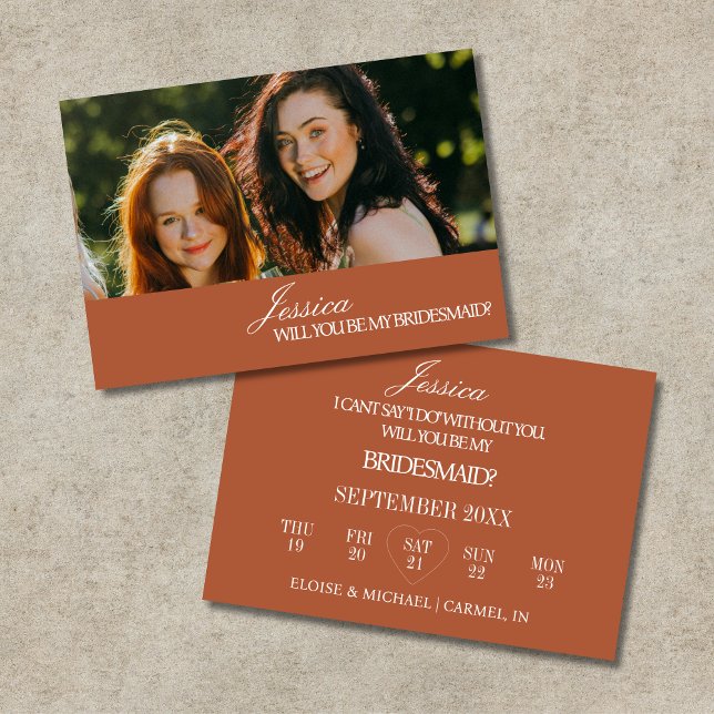 Terracotta Will You Be My Bridesmaid Proposal Card (Terracotta Will You Be My Bridesmaid Proposal Card)