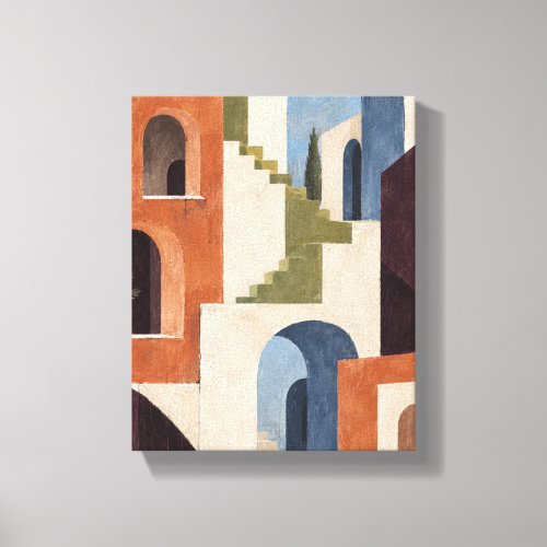 Terracotta Windows and Wasabi Steps - Geometric Ab Canvas Print