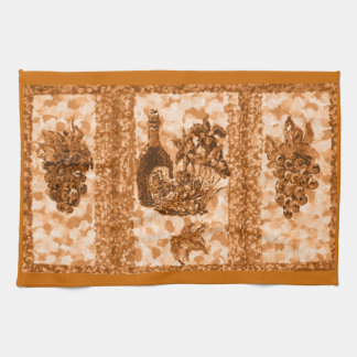 Terracotta Wine And Grapes American MoJo Kitchen T Towel