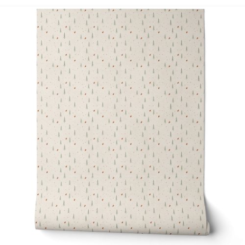 Terracotta Woodland Christmas Wallpaper