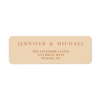 Terracotta Yellow Tone Simple Minimalistic Wedding Label