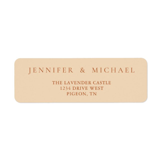 Terracotta Yellow Tone Simple Minimalistic Wedding Label