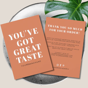 Terracotta you've got great taste thank you card