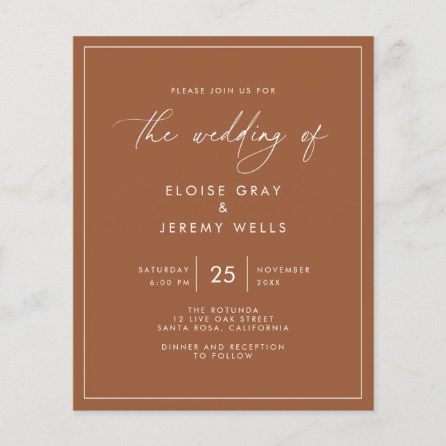 Terracottal Wedding Invitation (Front)