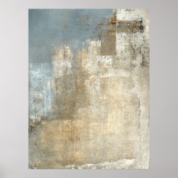'terrain' Grey And Beige Abstract Art Poster Print by T30Gallery at Zazzle