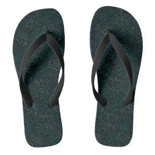 Terrain Pattern Green 01bx4.Black Flip Flops