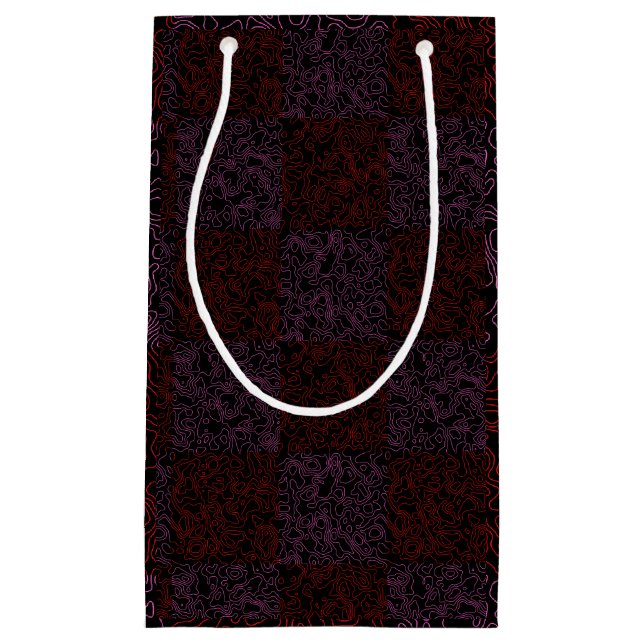 Terrain Pattern Red 01x4B Black BG Small Gift Bag (Front)