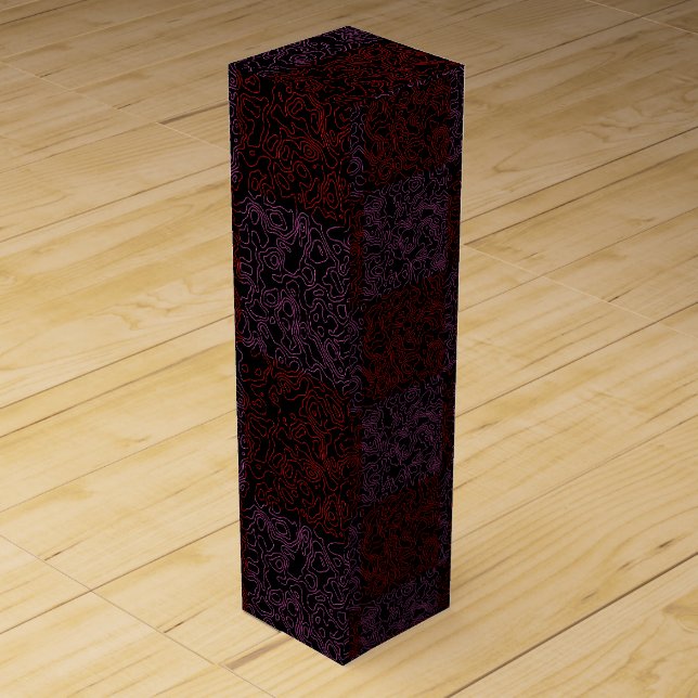 Terrain Pattern Red 01x4B Black BG Wine Box (Front)