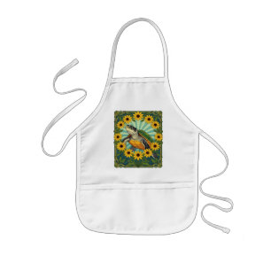 Terrapin And Black Eyed Susan Flowers Art Nouveau Kids' Apron