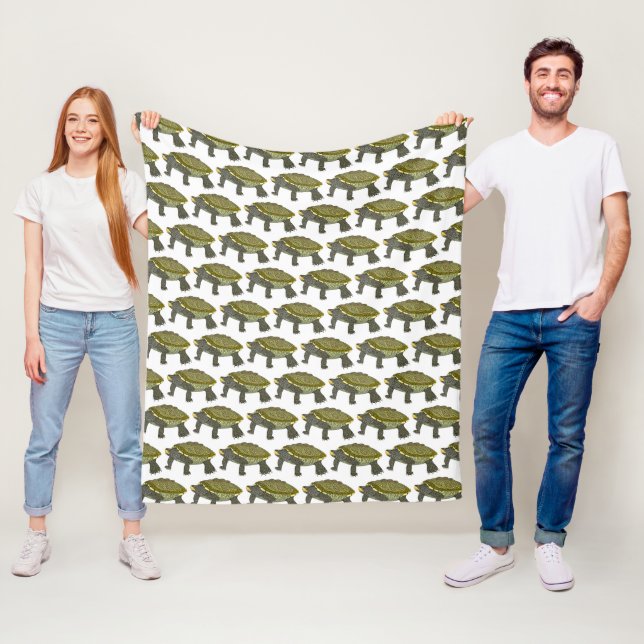 Terrapin (pattern white) - Fleece Blanket (In Situ)