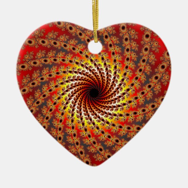 Terrapin Spin Fractal Art Ceramic Ornament (Front)