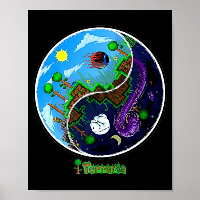Terraria Night And Day T Shirt  Poster (Front)