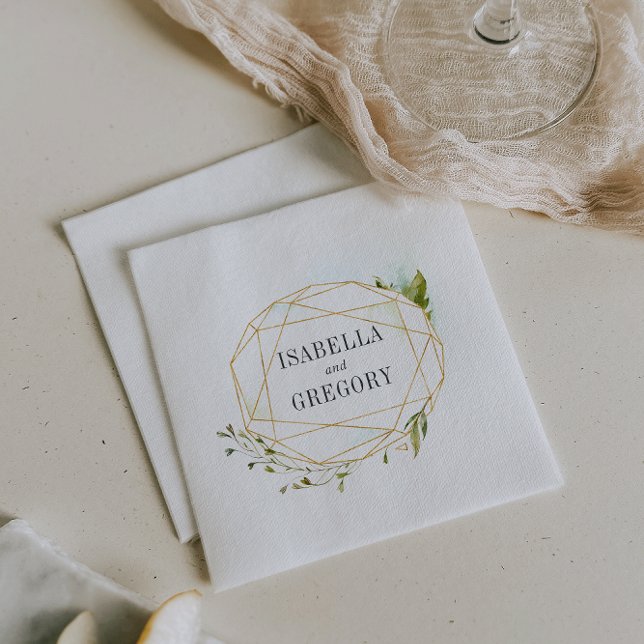 Terrarium | Botanical Personalized Wedding Paper Napkins (Creator Uploaded)
