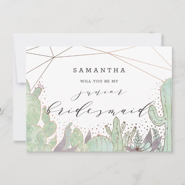 Terrarium Cactus Junior Bridesmaid Proposal (Front)