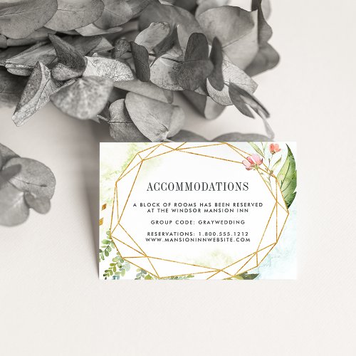 Terrarium  Wedding Hotel Accommodation Cards