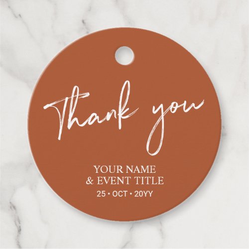 Terratta Brush Script Fall Party Thank you Favor Tags