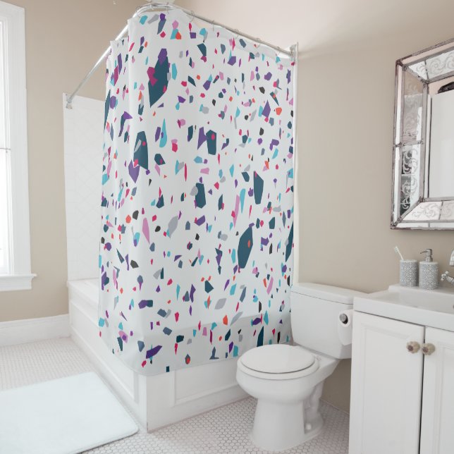 Terrazo Elegant Summer Shower Curtain (In Situ)