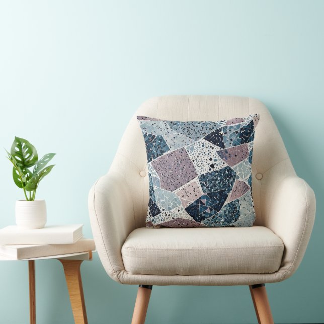 Terrazzo Abstract Design Throw Pillow (Chair)